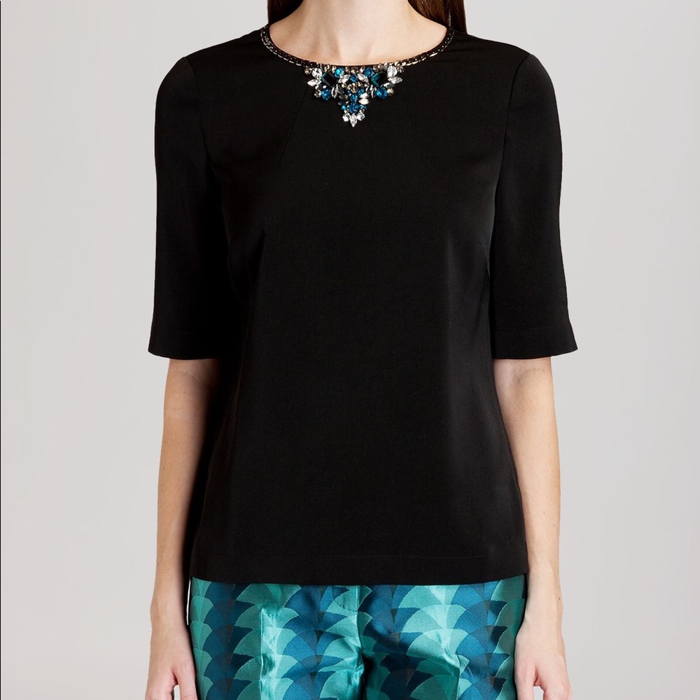Ted Baker jewel neck black top